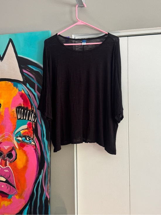 Old Navy Tops - Old navy oversized black stretchy crop top medium very oversized